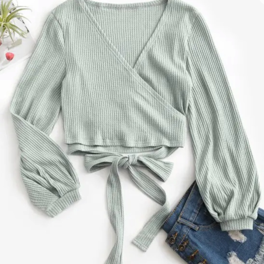 NWT Knit Wrap Top